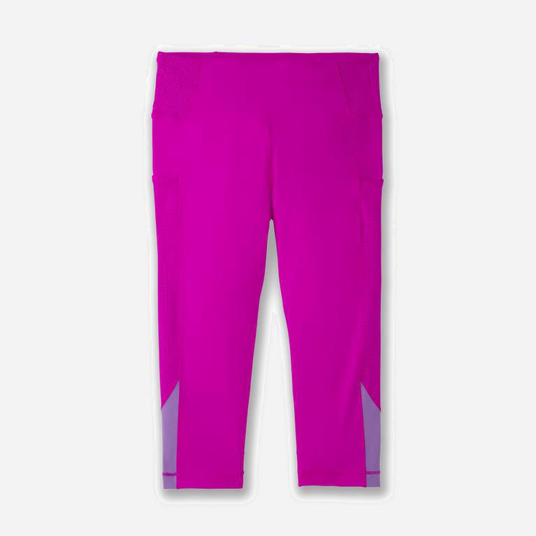 Brooks Method 1/2 Crop Israel - Women's Running Leggings - Magenta/Heliotrope (30582-NPTA)